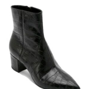 Dolce Vita BEL Noir Croc-Embossed Leather Ankle Boot - Women